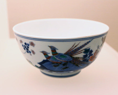 清代斗彩雉鷄牡丹纹瓷碗