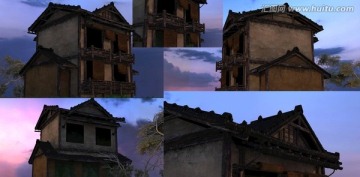 混合型中国古建筑民居3D模型