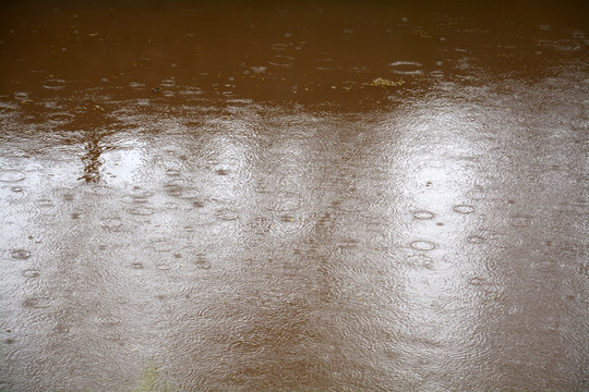 河水雨滴