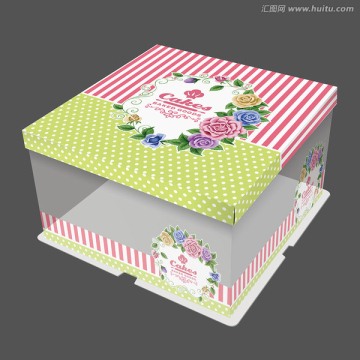 生日蛋糕盒平面展开图