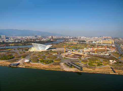 金华燕尾洲婺剧院全景