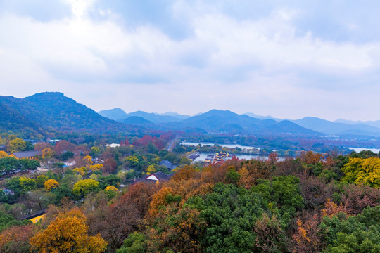 远眺西湖风景区