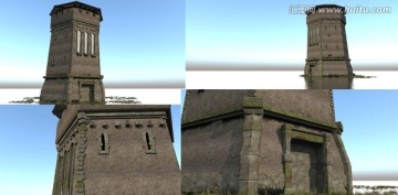 瞭望塔防御塔建筑3D模型