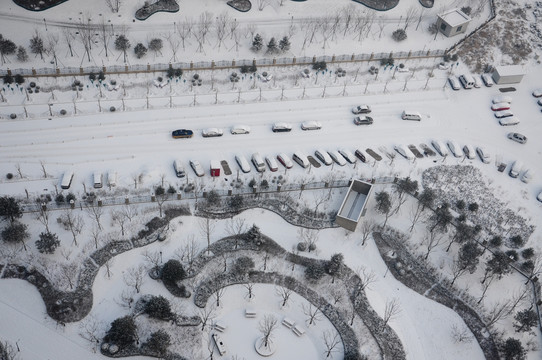 社区雪景