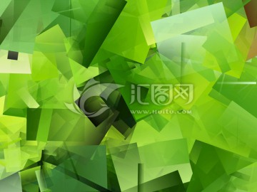 绿色立体背景几何抽象底纹高清