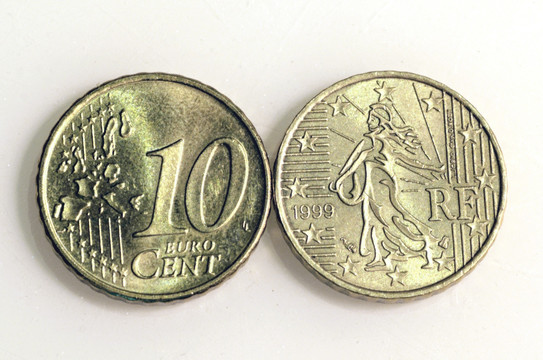 欧元 10分硬币 正反面