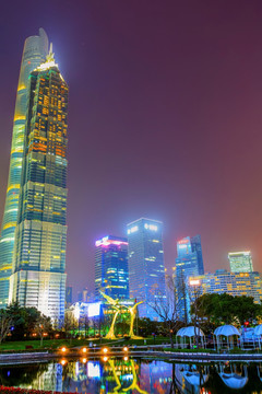 上海浦东陆家嘴夜景