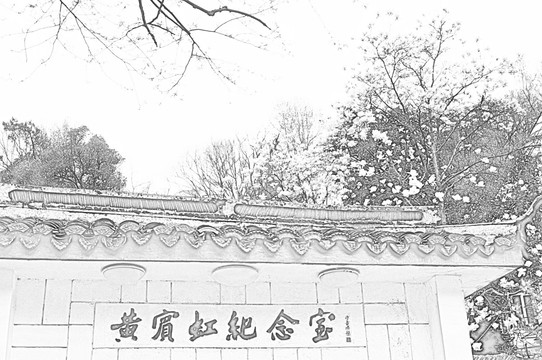 杭州街景线描