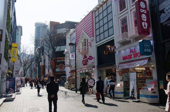 韩国明洞街景