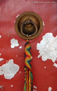 拉萨 色拉寺 藏族门环