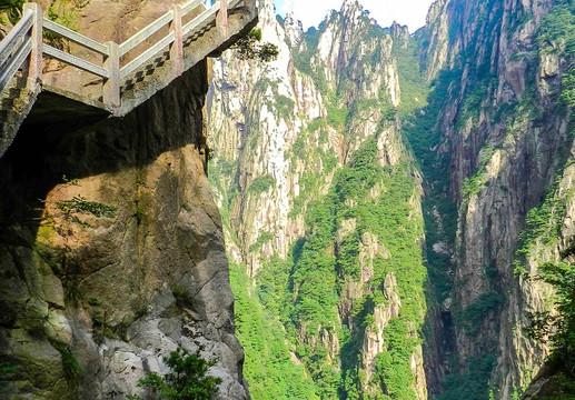 黄山栈道 黄山风光