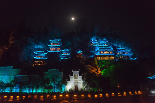 青龙洞月光夜景