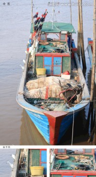 鳌江岸边的小渔船