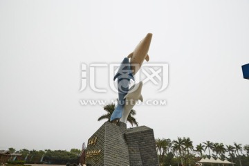 钦州三娘湾 白海豚雕塑
