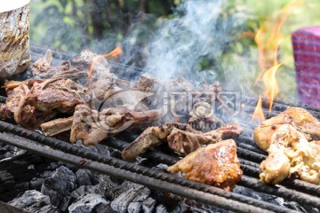 野外烧烤 烤肉 烧烤架