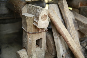 造纸工具特写素材
