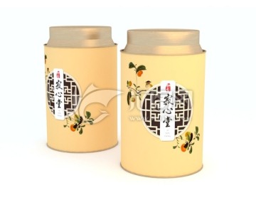 茶叶柑普茶铁罐包装 含展开图