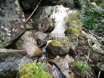 大自然风景天然山泉