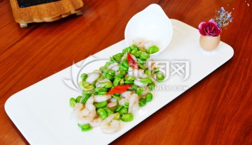 春季时令菜 蚕豆米炒虾仁