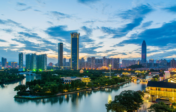 温州白鹿洲公园夜景