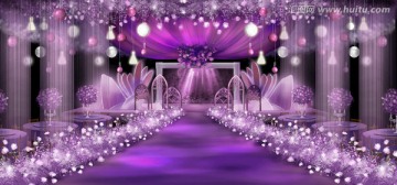 大气紫色主舞台婚礼效果图设计