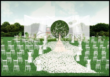 草坪婚礼仪式区效果图