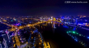 金华婺江通济桥 夜景大幅全景