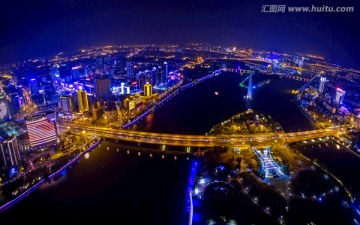 金华通济桥五百滩 夜景大幅全景