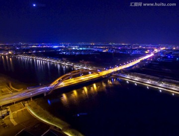 金华双龙大桥 夜景航拍