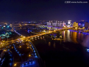 金华通济桥 夜景航拍
