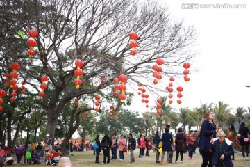 春节的公园场景