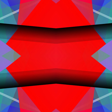 红色立体抽象高清几何拼接背景