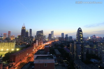 北京CBD 人民日报社 夜景