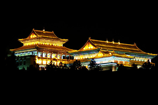 寺庙夜景
