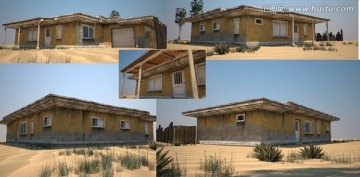 平房水泥家庭住宅建筑3D模型