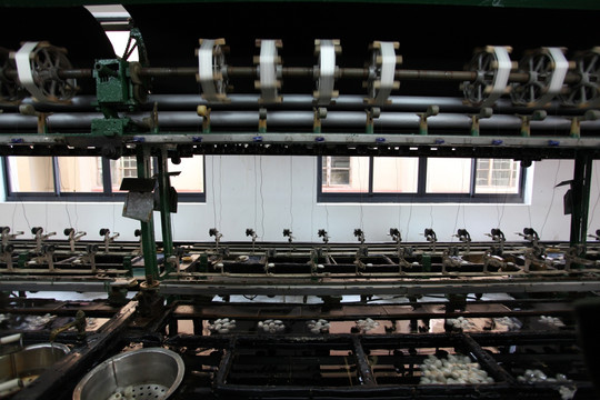 丝绸 丝绸织造厂 蚕茧抽丝