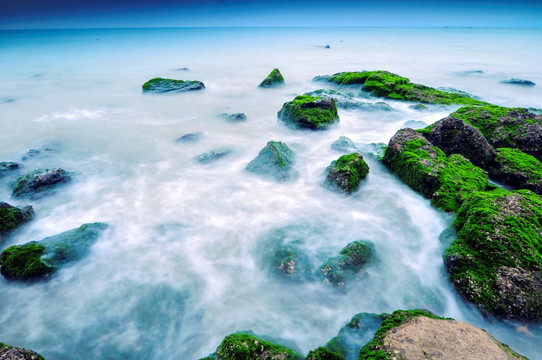 涌动的大海 海的春天 绿色的海