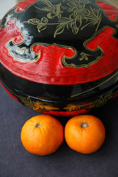 中国婚礼篮与橘子