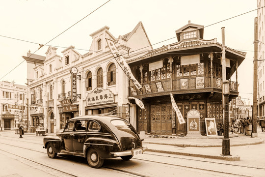 老上海街景  大画幅