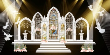 欧式教堂婚礼舞台