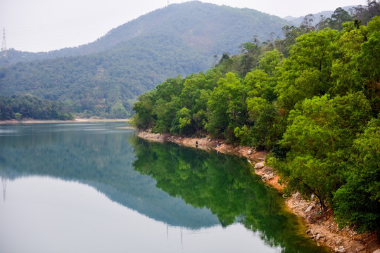 河流湖畔远山