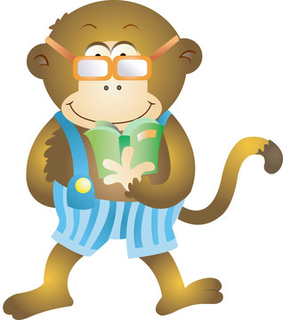 可爱的动物猴子插画