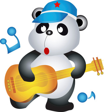 可爱的动物大熊猫插画