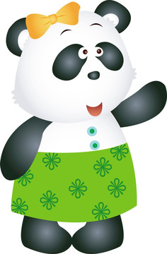 可爱的动物大熊猫插画