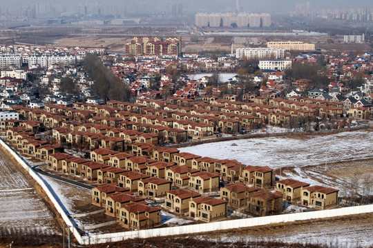 俯瞰 别墅 住宅小区