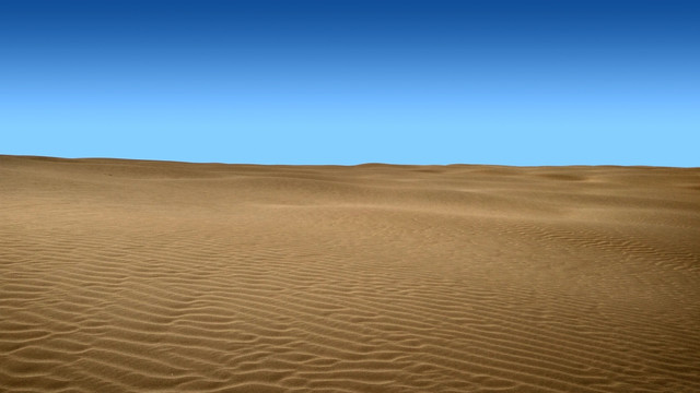 沙漠，沙波纹，沙漠蓝天