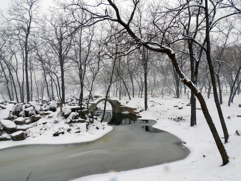 冬雪河流