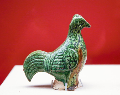 绿釉陶鸡 唐代陶器 鸡年文物