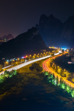 桂林机场路夜景