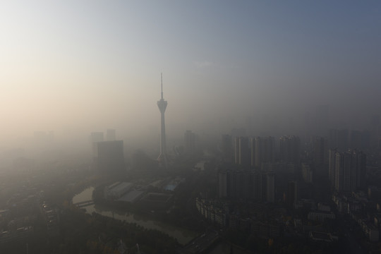 城市雾霾 成都雾霾天气